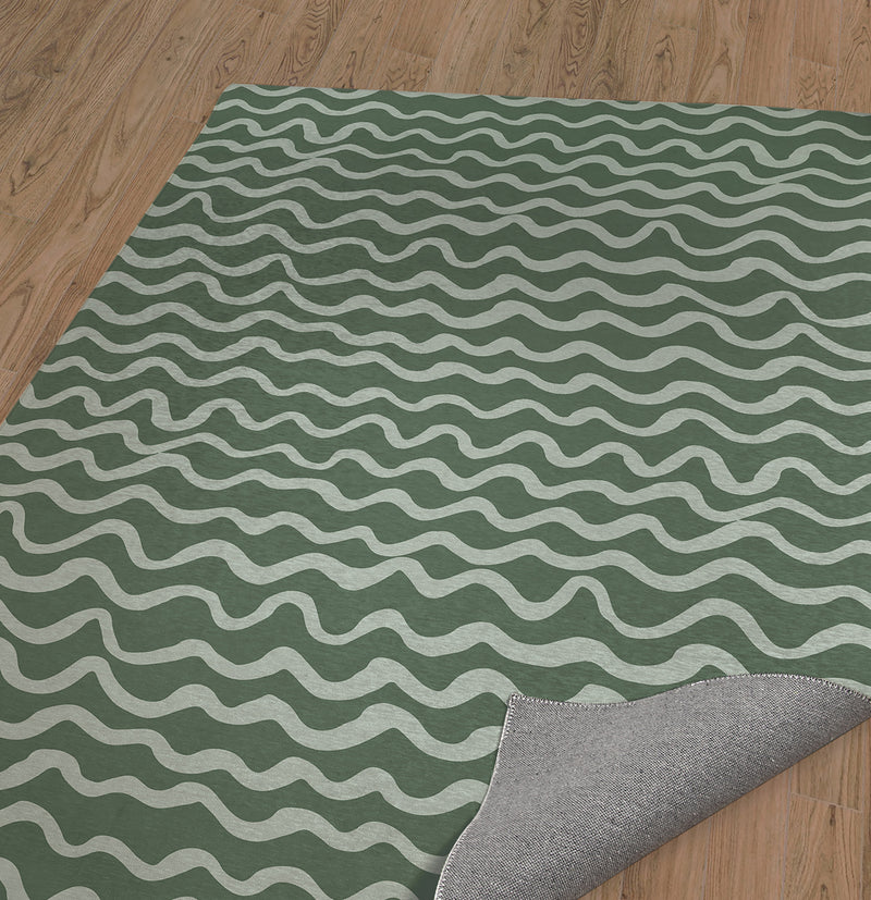 WAVES ABSTRACT SAGE Area Rug By Kavka Designs