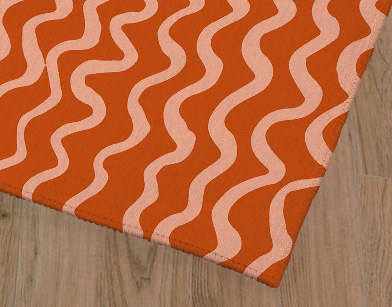 WAVES ABSTRACT TERRACOTTA Area Rug By Kavka Designs