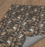 TROPICAL JUNGLE MIDNIGHT BLUE Area Rug By Marina Gutierrez