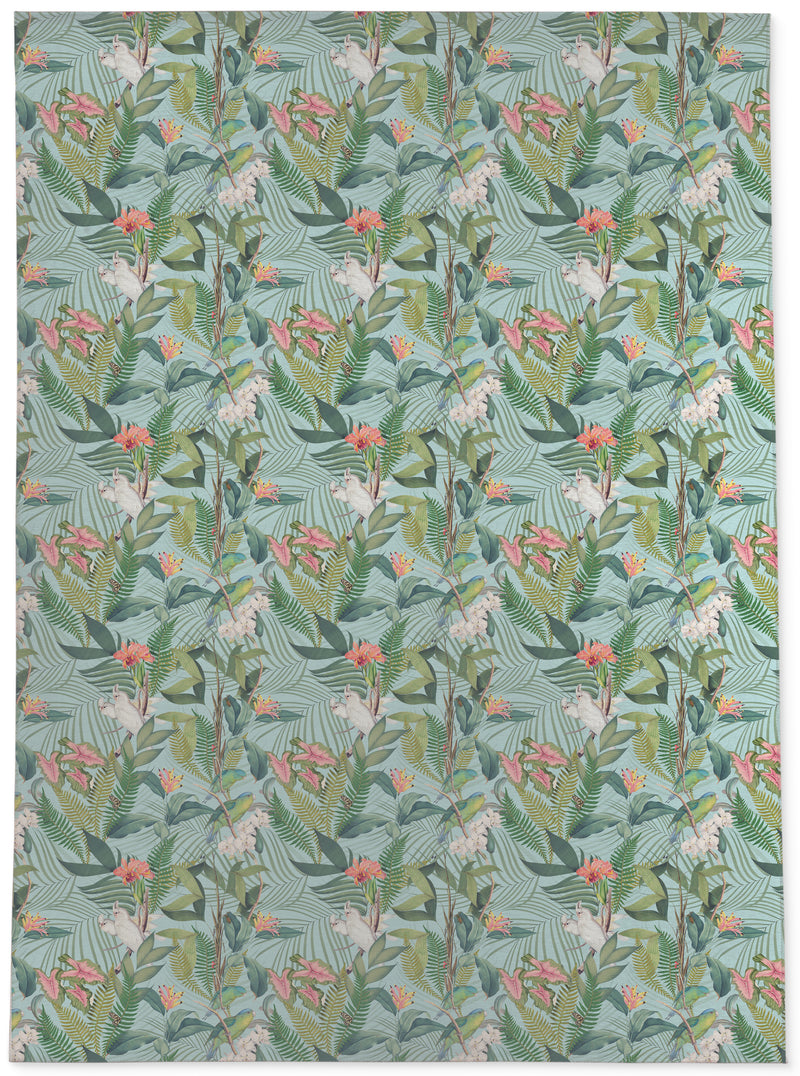 TROPICAL JUNGLE PASTEL BLUE Area Rug By Marina Gutierrez