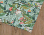 TROPICAL JUNGLE PASTEL BLUE Area Rug By Marina Gutierrez