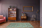 TROPICAL JUNGLE PASTEL BLUE Area Rug By Marina Gutierrez