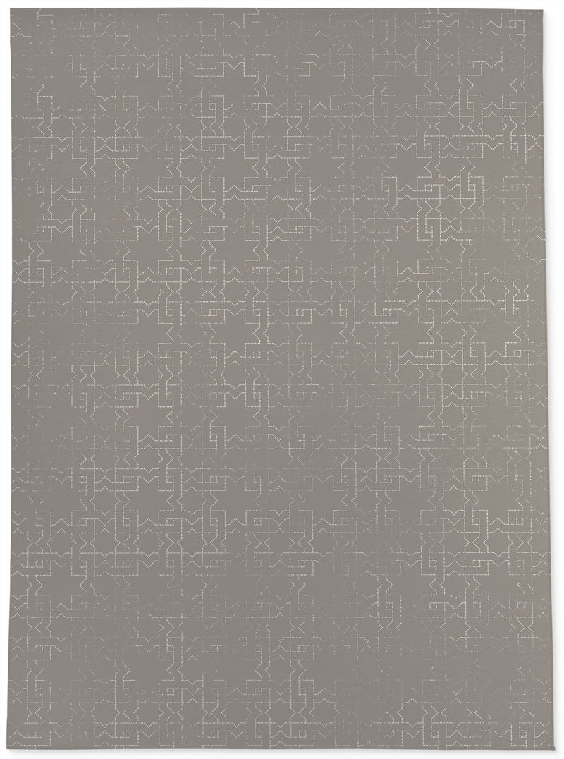 GRIDLOCKED WARM GREY Area Rug By Marina Gutierrez