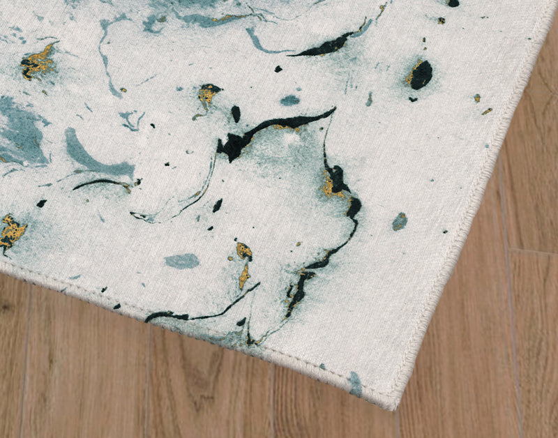 MARBLED LIGHT BLUE Area Rug By Marina Gutierrez