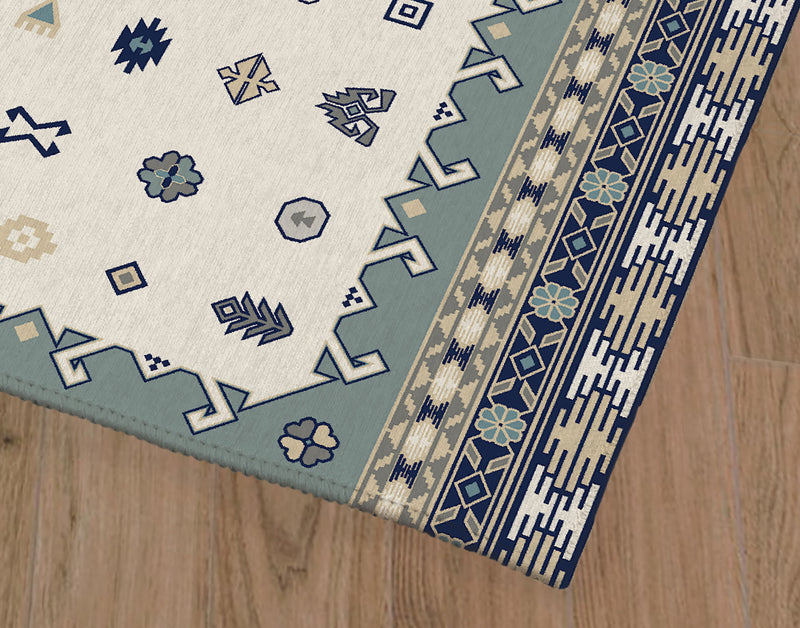 ADANA BLUE & IVORY Area Rug By Marina Gutierrez