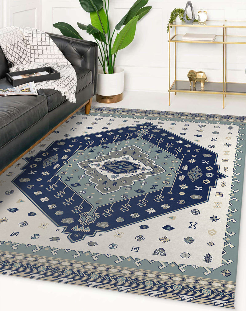 ADANA BLUE & IVORY Area Rug By Marina Gutierrez