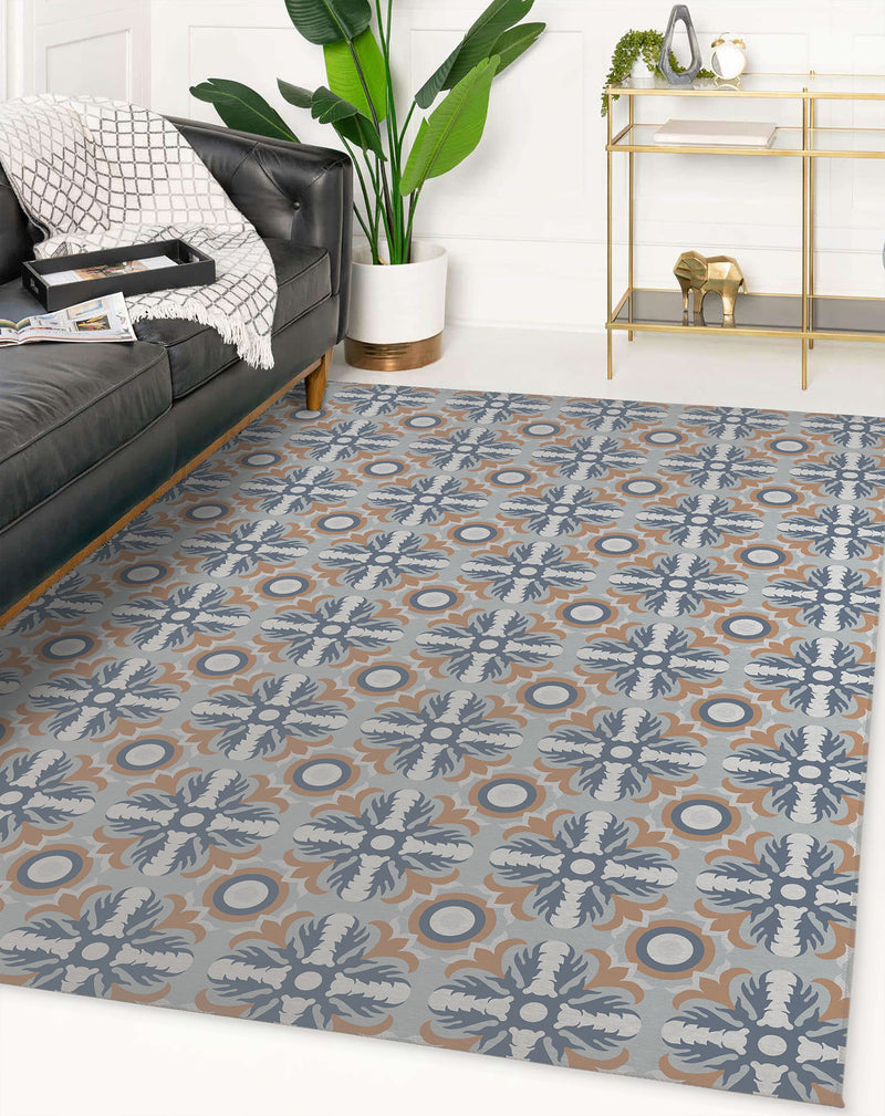 LIBERTY BLUE & CAMEL Area Rug By Marina Gutierrez