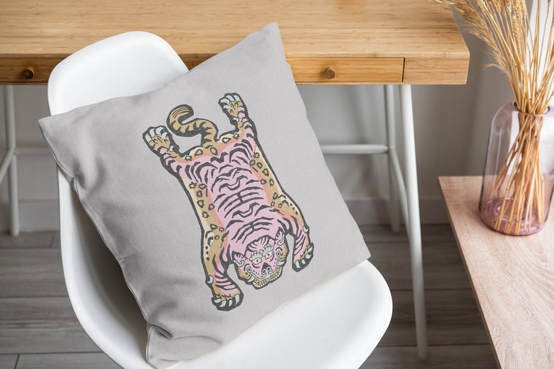 TIBETAN SNOW TIGER Accent Pillow By Kavka Designs