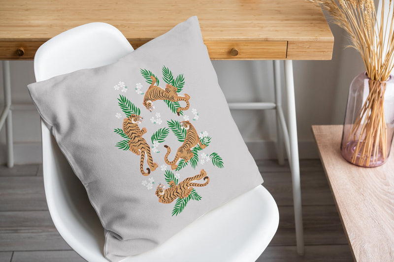 TIGER FLORAL Accent Pillow By Kavka Designs