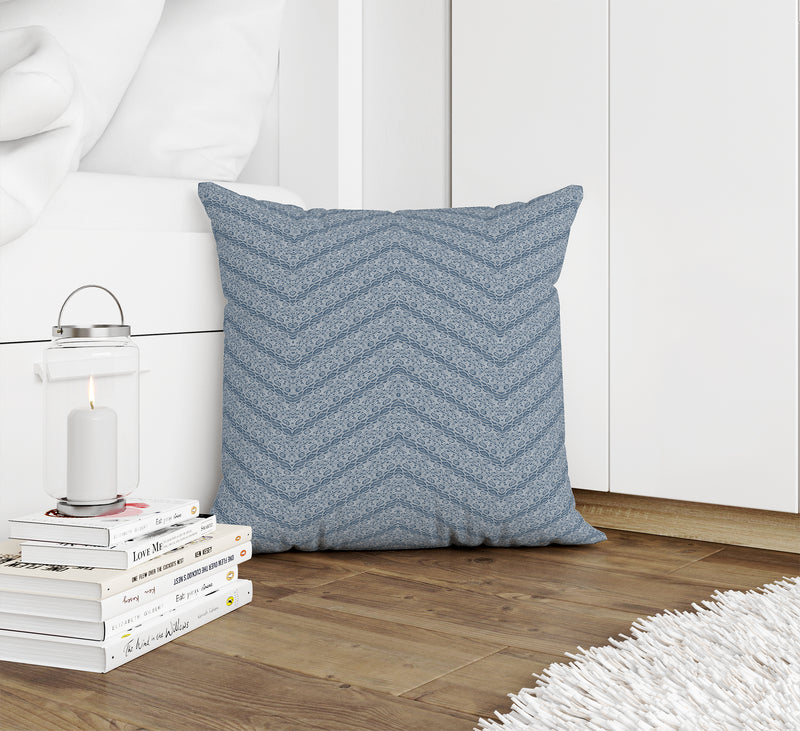 CHEVRON SNAKE BLUE Accent Pillow By Kavka Designs