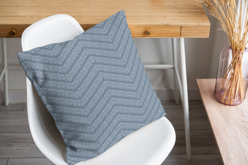 CHEVRON SNAKE BLUE Accent Pillow By Kavka Designs