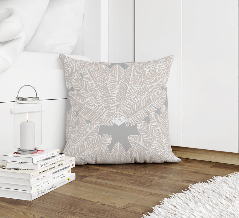 BANANA LEAVES GREY Accent Pillow By Kavka Designs