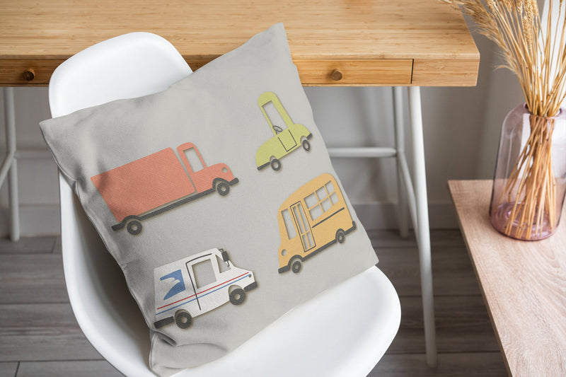 TRUCKS Accent Pillow By Kavka Designs