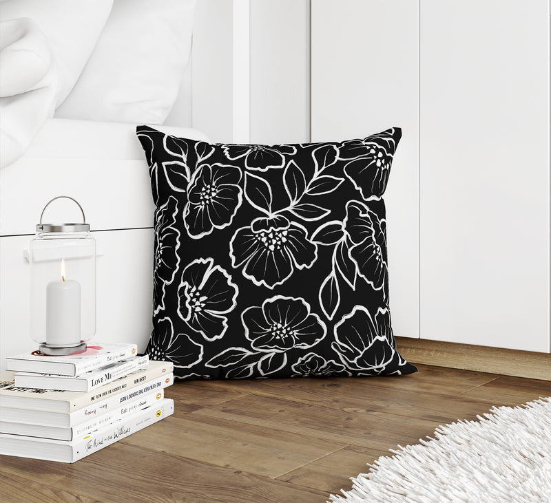 DOGWOOD SKETCH CHARCOAL Accent Pillow By Kavka Designs