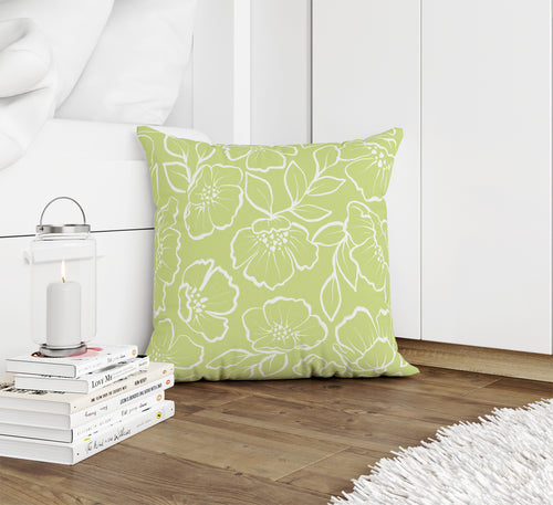 DOGWOOD SKETCH LIME Accent Pillow By Kavka Designs