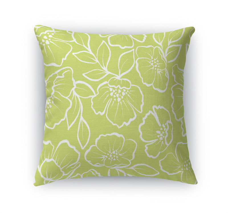 DOGWOOD SKETCH LIME Accent Pillow By Kavka Designs