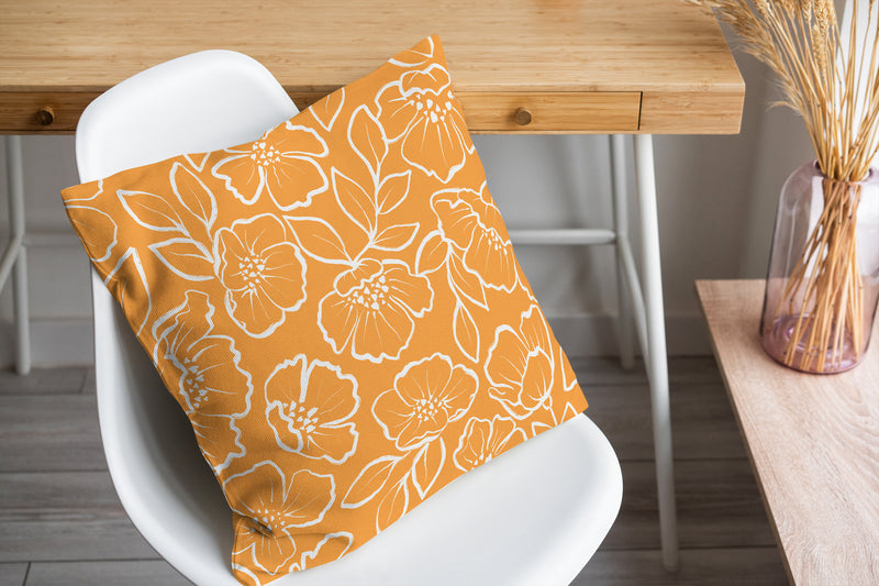 DOGWOOD SKETCH ORANGE Accent Pillow By Kavka Designs