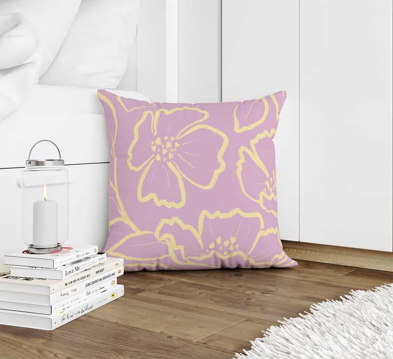 DOGWOOD SKETCH LAVENDER Accent Pillow By Kavka Designs