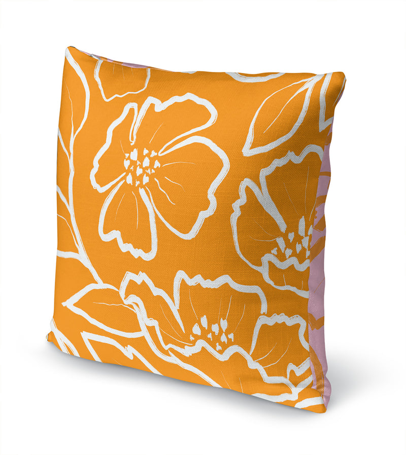 DOGWOOD SKETCH ORANGE Accent Pillow By Kavka Designs