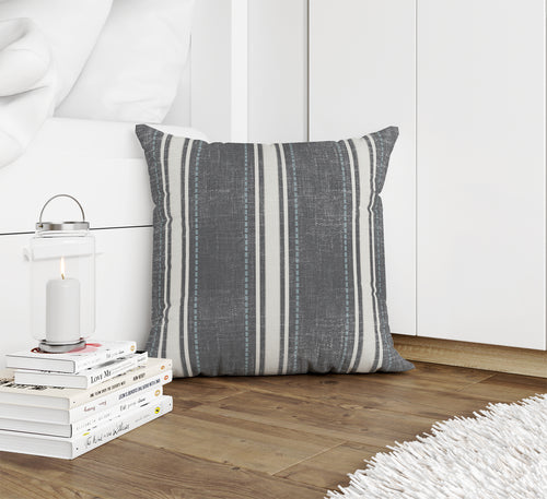 COASTAL STRIPED CHOCOLATE Accent Pillow By Kavka Designs