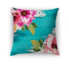 BRIGHT FLORAL AQUA Accent Pillow By Kavka Designs