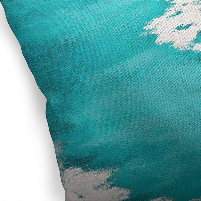 BRIGHT FLORAL AQUA Accent Pillow By Kavka Designs