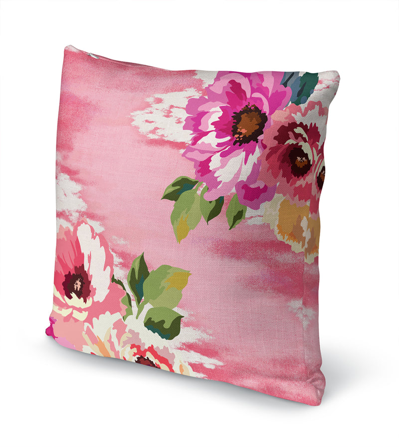 BRIGHT FLORAL PINK Accent Pillow By Kavka Designs