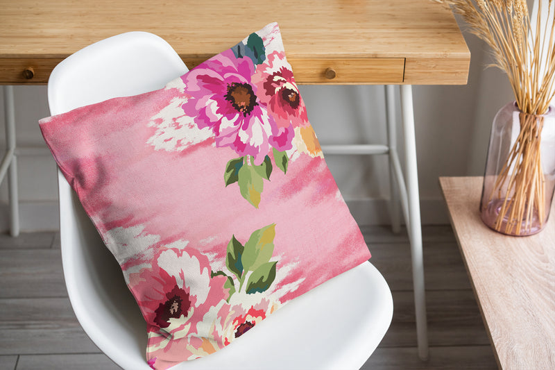 BRIGHT FLORAL PINK Accent Pillow By Kavka Designs