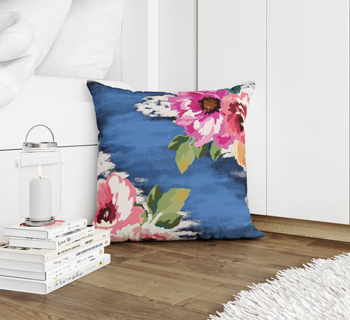 BRIGHT FLORAL ROYAL Accent Pillow By Kavka Designs