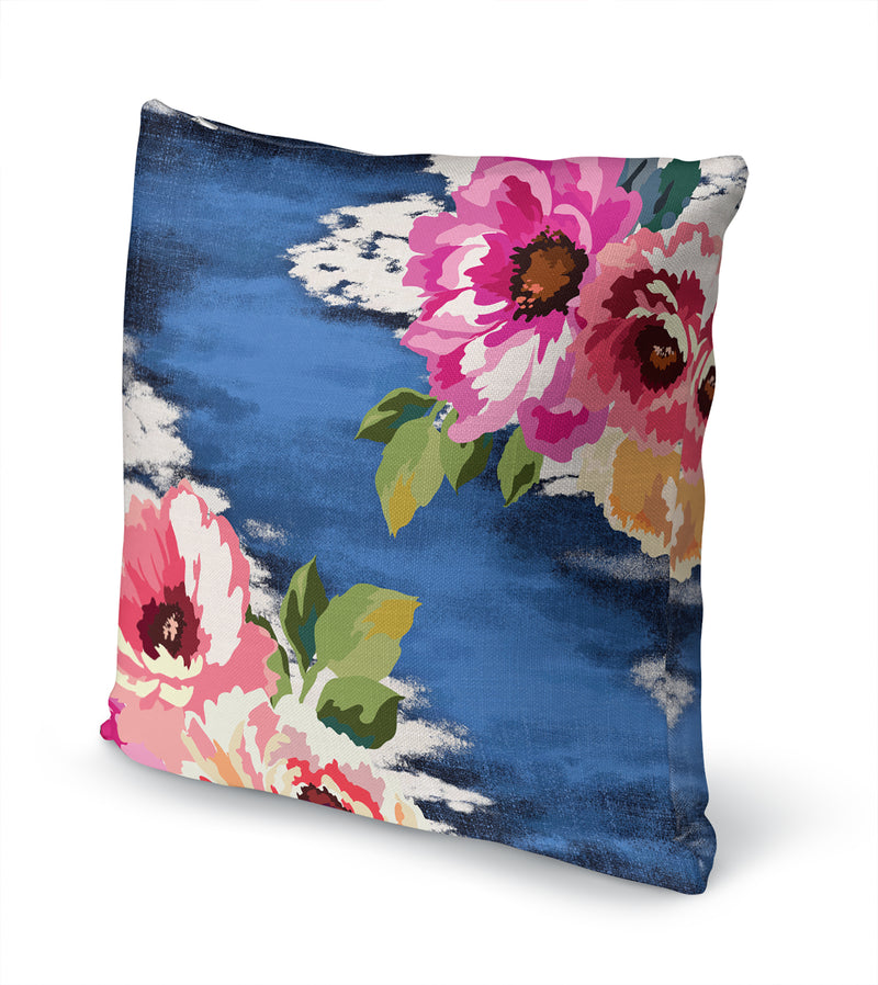 BRIGHT FLORAL ROYAL Accent Pillow By Kavka Designs