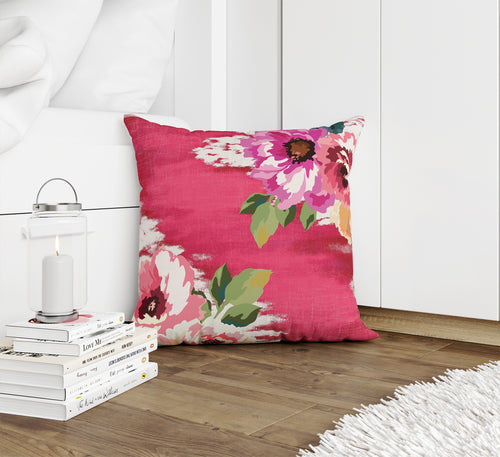 BRIGHT FLORAL RUBY Accent Pillow By Kavka Designs