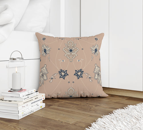 BABYLON ROSE & BLUE Accent Pillow By Marina Gutierrez