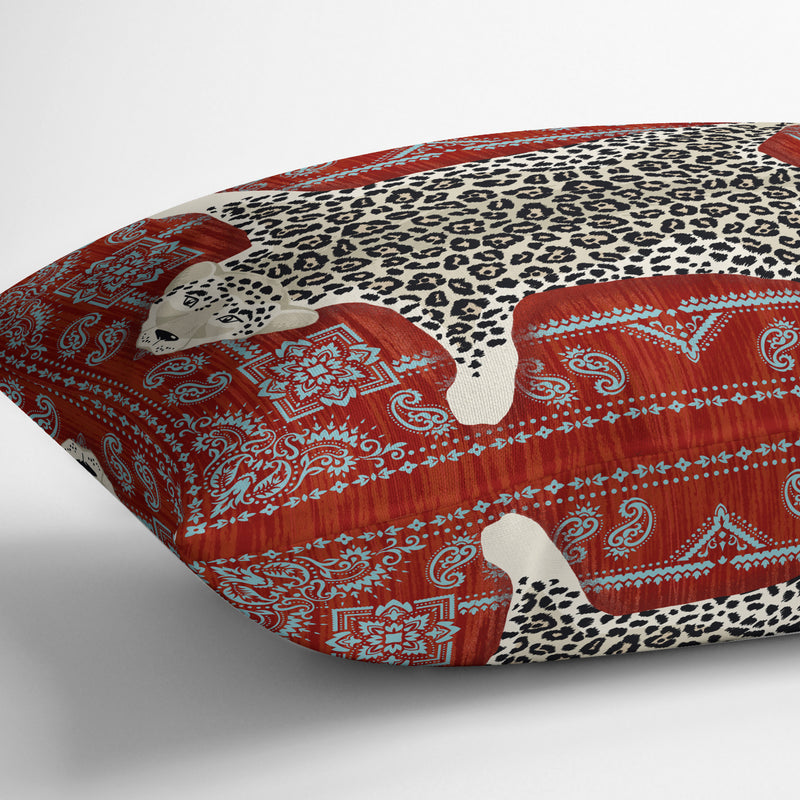 SNOW LEOPARD Lumbar Pillow By Kavka Designs