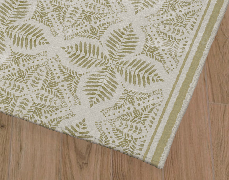 WATERCOLOR FERN TILE Indoor Floor Mat By Jenny Lund