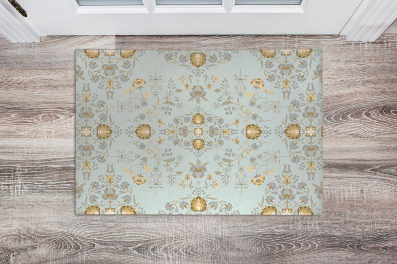 BOHO COTTAGE KILIM GREIGE Indoor Floor Mat By Kavka Designs