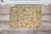 WOODCUT FALL FLOWERS Indoor Floor Mat By Kavka Designs