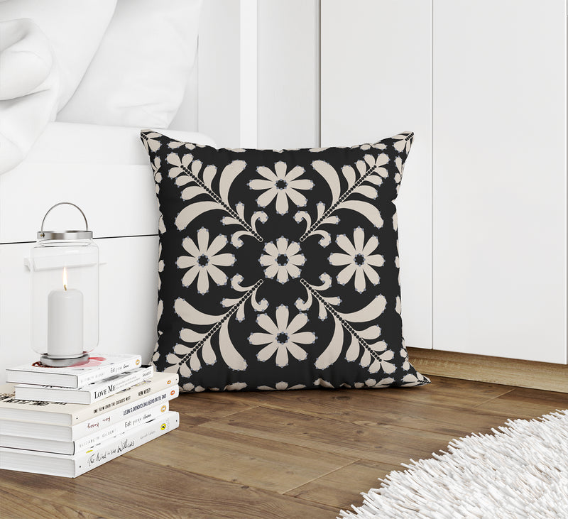 FLORET CHARCOAL Accent Pillow By Kavka Designs