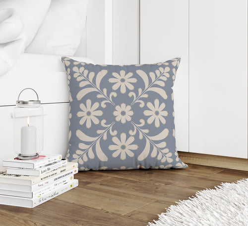 FLORET DENIM BLUE Accent Pillow By Kavka Designs