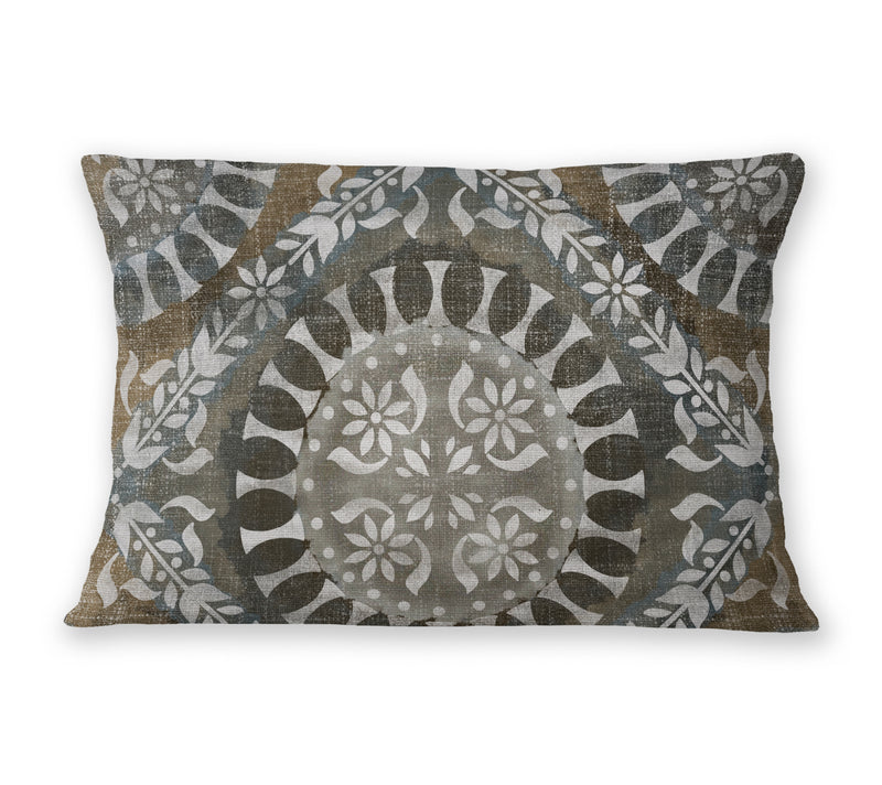 WATERCOLOR MEDALLION  Linen Throw Pillow By Kavka Designs