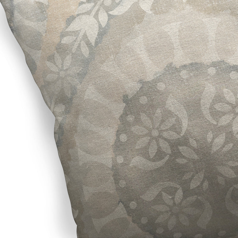 WATERCOLOR MEDALLION  Linen Throw Pillow By Kavka Designs