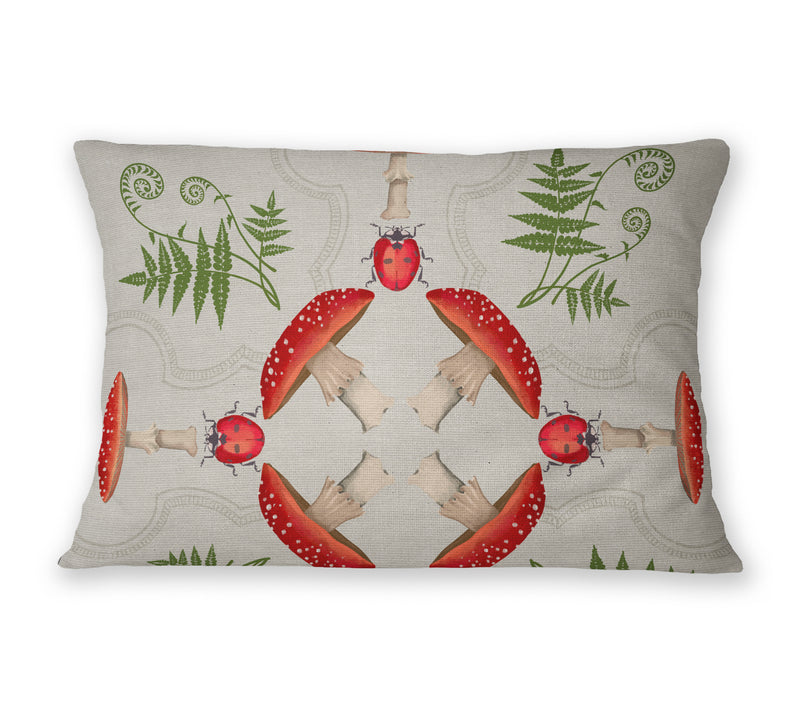 MUSHROOM TILE Linen Throw Pillow By Kavka Designs