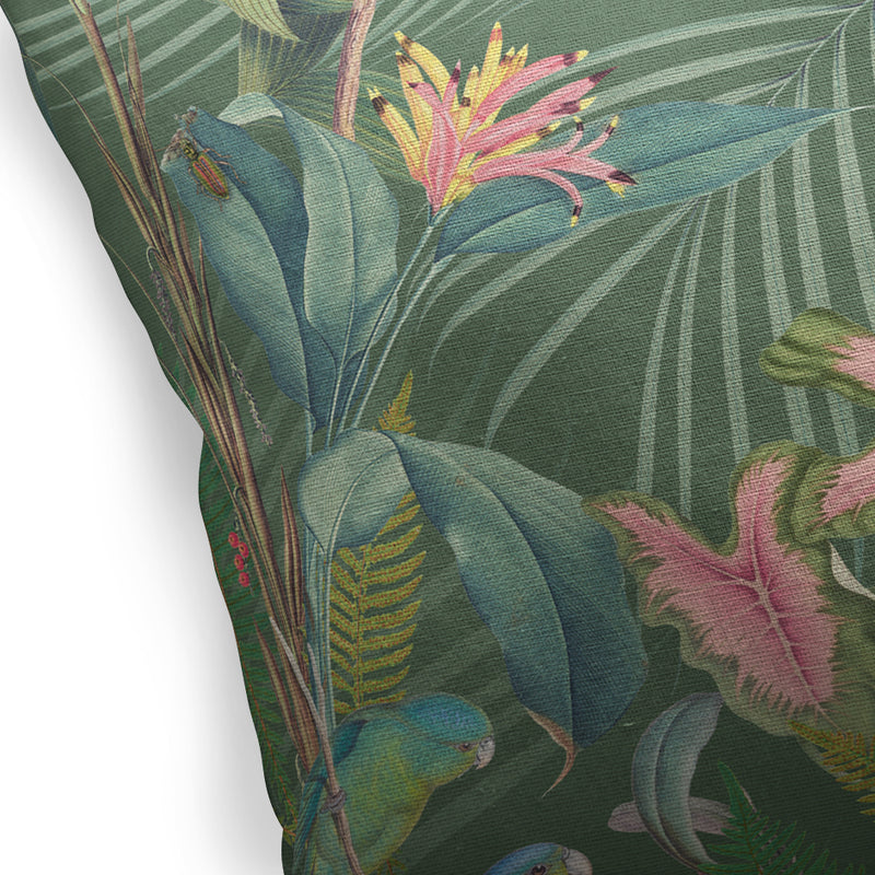 TROPICAL JUNGLE Linen Throw Pillow By Marina Gutierrez