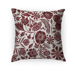 WOODCUT FALL FLOWERS Linen Throw Pillow By Kavka Designs