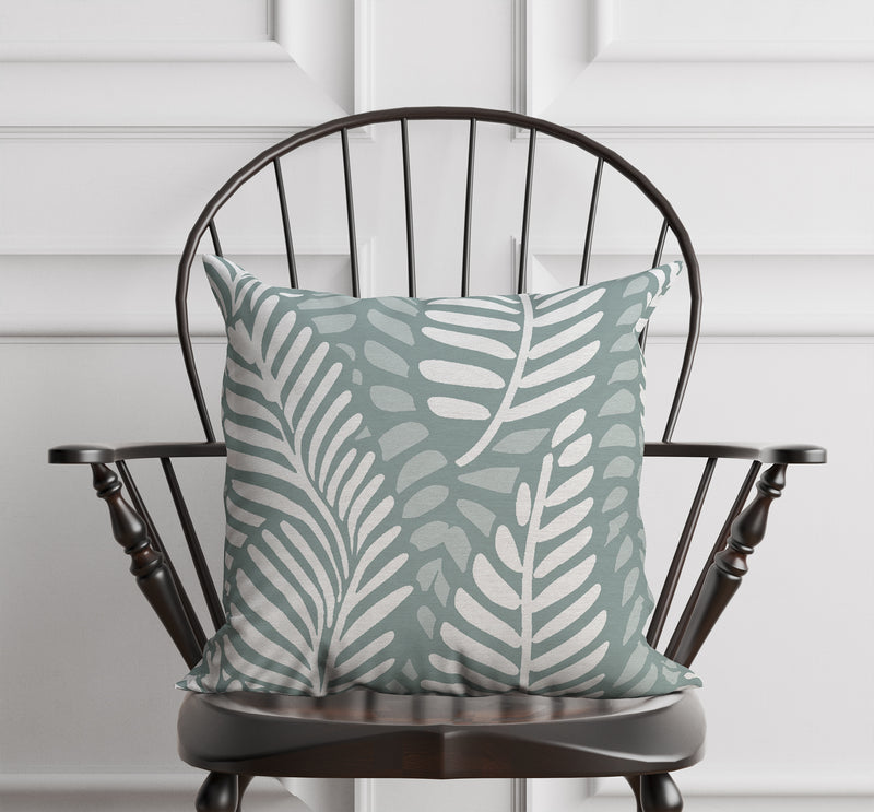 OVERLAPPING LEAVES Linen Throw Pillow By Becca Dell'Arciprete