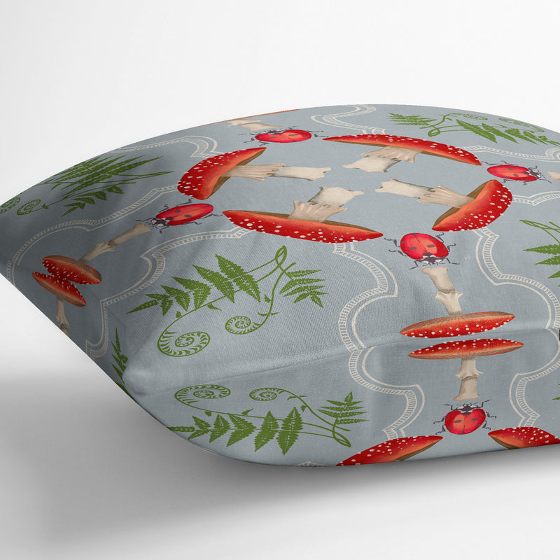 MUSHROOM TILE Linen Throw Pillow By Kavka Designs