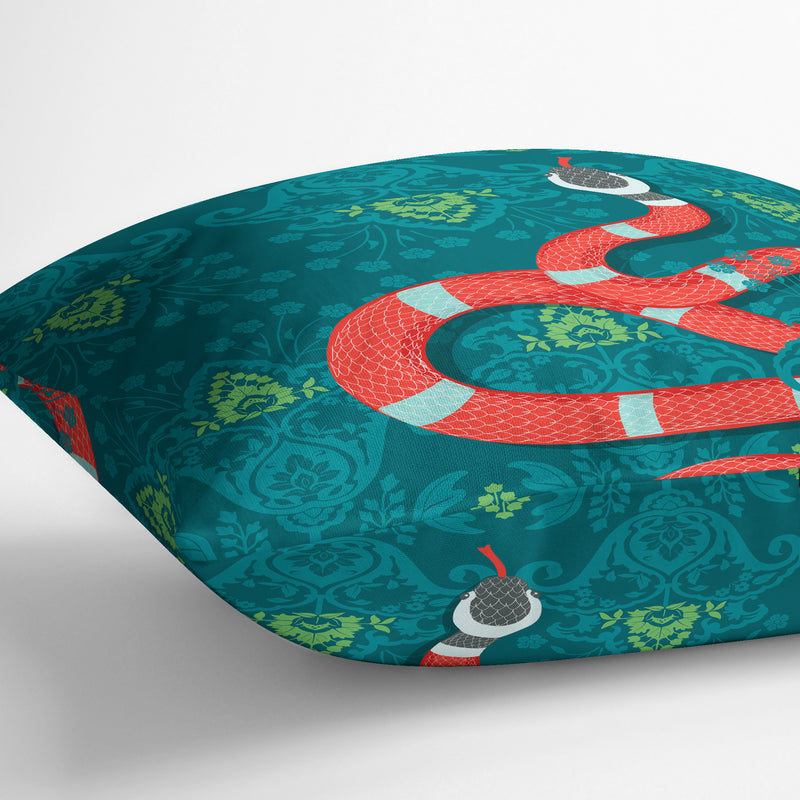 SERPENT SOIREE Linen Throw Pillow By Kavka Designs