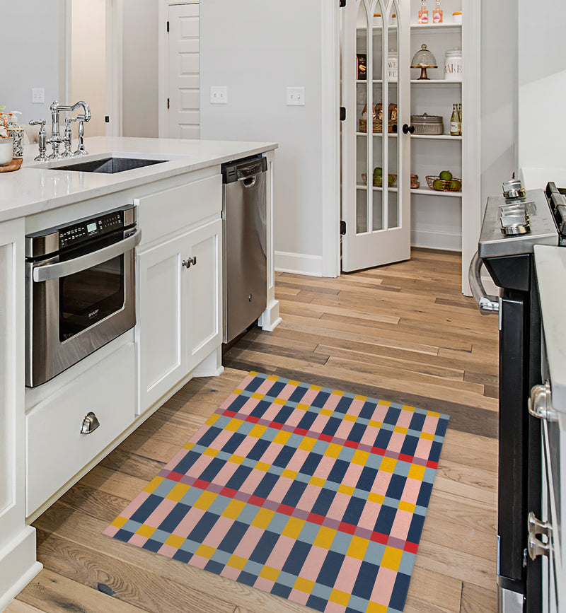 MODERN PLAID Kitchen Mat By House of Haha