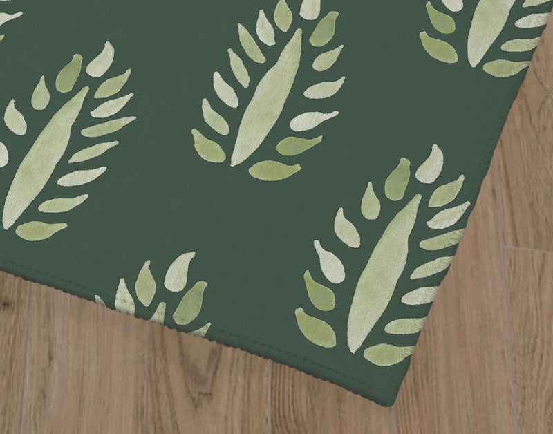 WATERCOLOR LEAF Kitchen Mat By House of Haha