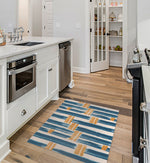 BRUSH WEAVE NAVY Kitchen Mat By House of Haha