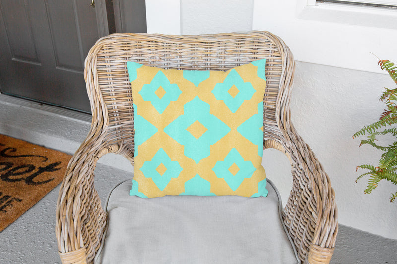 MEDALLION GEO YELLOW Outdoor Pillow By Kavka Designs